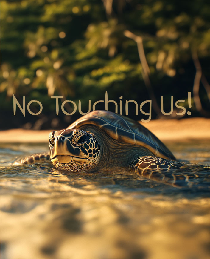 Can you pet or touch a sea turtle in Hawaii?