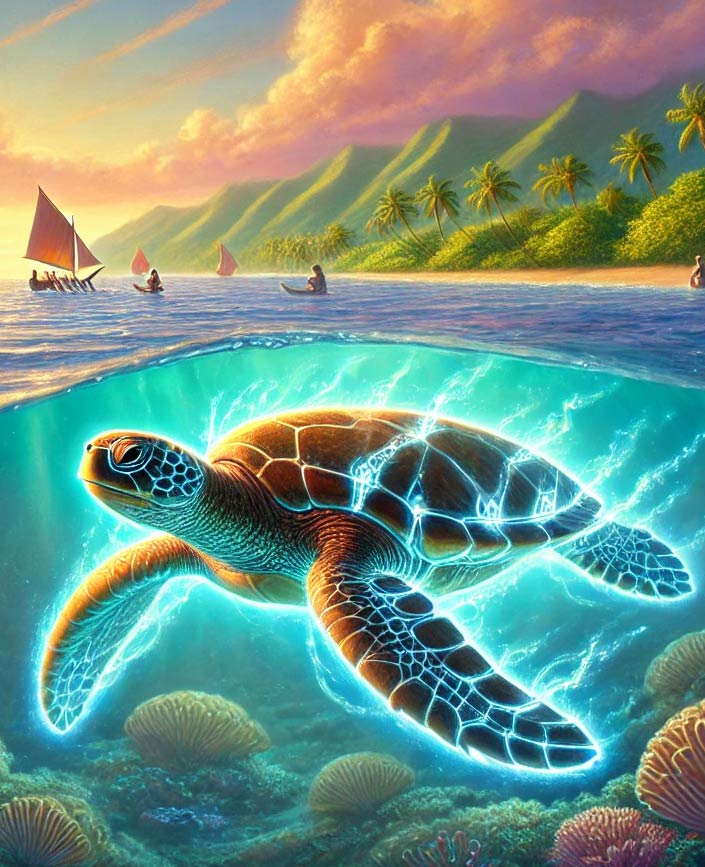 What is the mythical story of the turtle god?