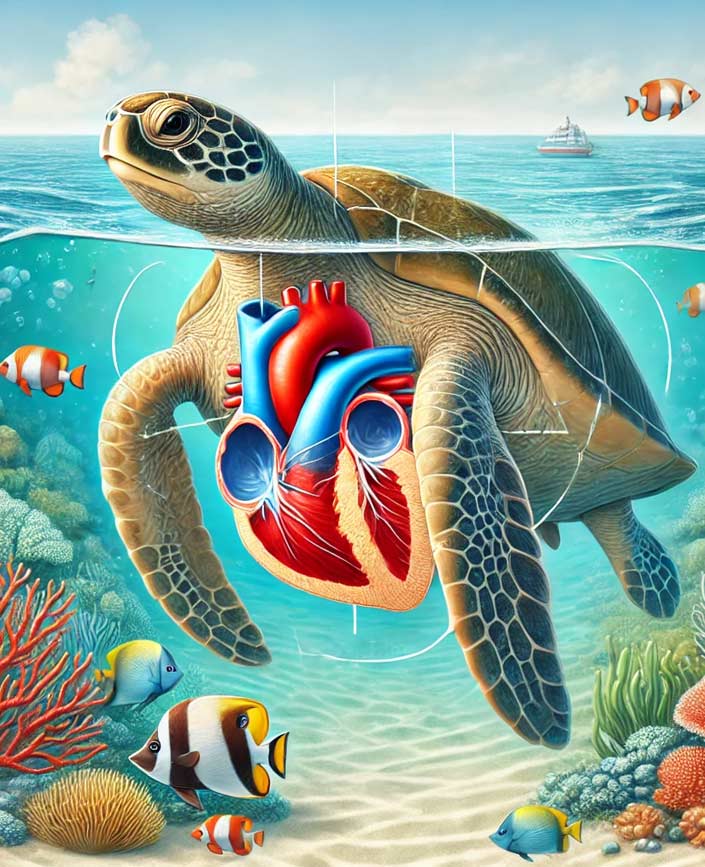 How many hearts do sea turtles have?