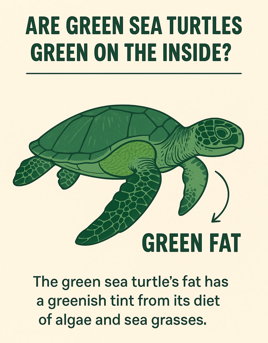 What makes an Oahu green sea turtle green? - Turtle Snorkeling Oahu ...